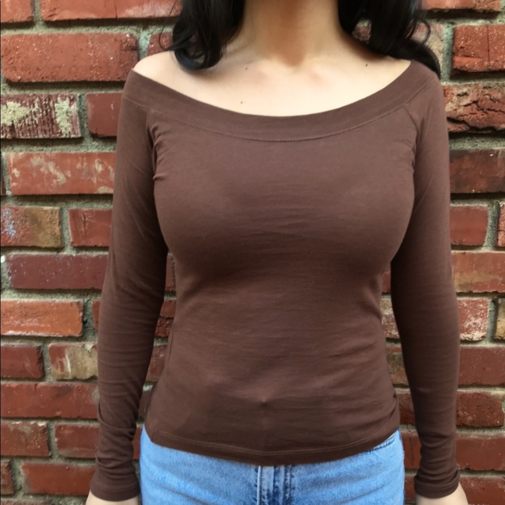 ‼️sold‼️Y2K brown top